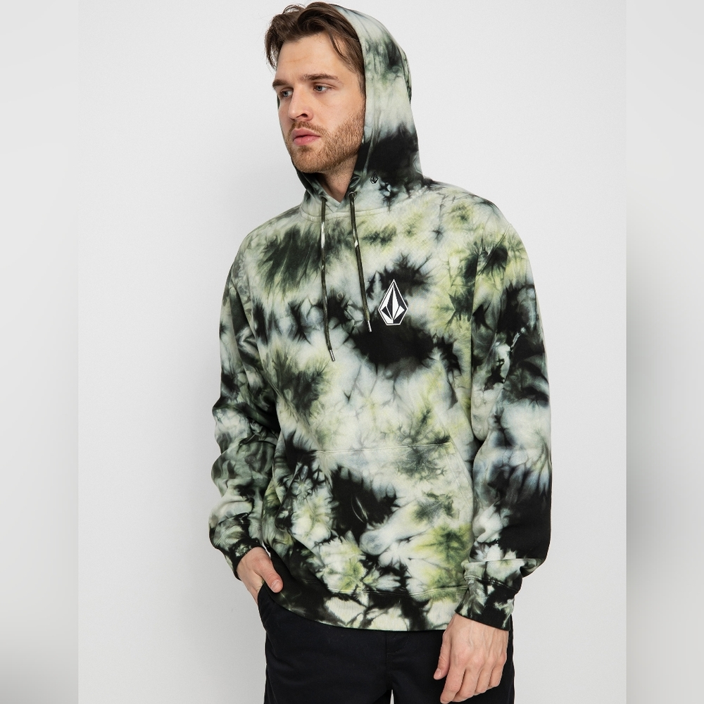 Volcom Iconic Stone Hoodie Lime Green & Black Tie Dye